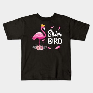 Sister Bird Flamingo Family Matching Gifts Kids T-Shirt